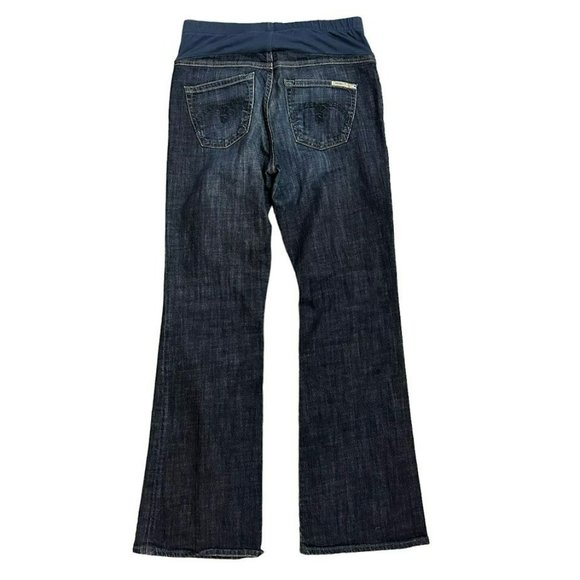 Mavi Maternity Bootcut Dark‎ Wash Pull On Stretch Jeans Womens M - Picture 2 of 5